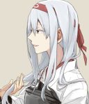  colored_eyelashes commentary_request couple ears from_side grey_hair hair_between_eyes half-closed_eyes head_out_of_frame japanese_clothes kantai_collection long_hair looking_at_another multiple_girls muneate nose parted_lips profile ree_(re-19) shoukaku_(kantai_collection) solo_focus straight_hair upper_body yuri 