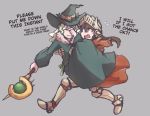  2girls alternate_costume annoyed armor brown_hair carrying diana_cavendish english kagari_atsuko knight little_witch_academia multicolored_hair multiple_girls princess_carry simple_background staff witch yuri 