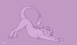  dragon feline female fluffy fur furred_dragon kira_(character) lion luca mammal solo stretching tongue tongue_out 