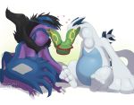  &lt;3 2018 addradry blush digital_media_(artwork) duo feet hair legendary_pok&eacute;mon lugia male male_pred neck_bulge nintendo nummynumz oral_vore pok&eacute;mon pok&eacute;mon_(species) rayquaza silverwing_(lugia) smile video_games vore yveltal 