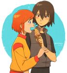  eating food highres ice_cream kaoru_(mujin_wakusei_survive) luna_(mujin_wakusei_survive) mujin_wakusei_survive open_mouth rakikoko 