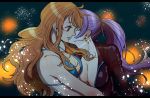  2girls breasts carina_(one_piece) cleavage long_hair multiple_girls nami_(one_piece) one_piece orange_hair smile yuri 