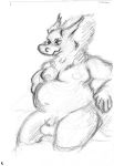  2018 animated anthro balls belly dragon flaccid fur furred_dragon humanoid_penis male moobs nipples no_sound nude overweight overweight_male penis sex simple_background slightly_chubby smile solo studioc-anal tentacles thick_thighs tongue tongue_out traditional_media_(artwork) uncut 