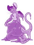  hornbuckle kneeling male mammal mouse rat rodent rubber simple_background solo struggling transformation 