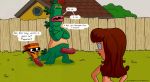  blargsnarf brown_hair dinosaur eyewear female food green_eyes green_skin hair human male male_focus mammal mr._gus penis pepperoni pizza pizza_steve reptile_penis sunglasses uncle_grandpa uncle_grandpa&#039;s_girlfriend 