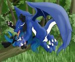  anthro balls dragon duo forest gay interspecies low_res lucario male nintendo penis pok&#233;mon pok&#233;morph pokemon scalie sex tongue tree video_games wings wood 