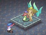  bleu blue_hair breasts breath_of_fire breath_of_fire_iii deis lamia large_breasts lowres monster_girl myria naga ryu_iii scales tyr 