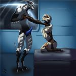  alien asphyxiation bdsm breath_play collar kneeling leash mass_effect neonyx penis space thedax_(character) turian video_games 