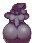  anthro anthrofied big_butt biped butt digital_media_(artwork) digitalpelican fan_character featureless_crotch female gengar grin hi_res huge_hips nintendo orange_eyes overweight overweight_female plump_(character) pok&eacute;mon pok&eacute;mon_(species) pok&eacute;morph smile solo thick_thighs video_games wide_hips 