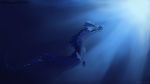  2018 ambiguous_gender blue_theme digital_media_(artwork) feral floverale-hellewen leviathan marine sea_monster solo spines underwater water 
