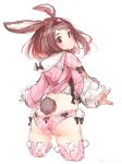  :3 animal_ears ass back bangs blush boku_no_hero_academia brown_hair bunny_ears bunny_girl bunny_tail closed_mouth crop_top cropped_legs from_behind hairband highres hood hoodie kemonomimi_mode long_sleeves looking_at_viewer looking_back panties pink_legwear pink_panties plaid plaid_panties red_eyes ryota_(ry_o_ta) short_hair side-tie_panties signature simple_background solo standing tail thighhighs underwear uraraka_ochako white_background 