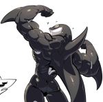  anthro cetacean flexing male mammal marine muscular muscular_male orca sido魂 simple_background smile solo standing whale 