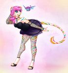  candy duo feline female food goth kougra mammal neopets petpet rainbow standing stripes the13thblackcat 