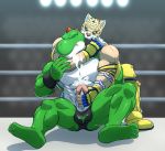  animal_head asphyxiation chokehold choking cum cumshot ejaculation human king_(tekken) male mammal mario_bros muscular muscular_male nintendo orgasm penis reach_around subaru_aotk tekken video_games wrestling yoshi 