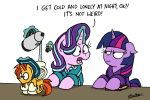  2018 bobthedalek clothed clothing doll duo english_text equine female feral friendship_is_magic hair horn hot_water_bottle magic mammal multicolored_hair my_little_pony starlight_glimmer_(mlp) text thermos twilight_sparkle_(mlp) two_tone_hair unicorn 