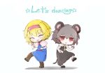  alice_margatroid animal_ears blonde_hair chibi closed_eyes commentary cookie_(touhou) dancing engrish grey_hair hairband ichigo_(cookie) mouse_ears mouse_tail multiple_girls nazrin nyon_(cookie) parody ranguage red_eyes shoujo_shuumatsu_ryokou tail taipe_pepe touhou ugoku_ugoku white_background 