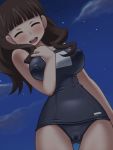  1girl awa brown_hair mitsudomoe sugisaki_marina swimsuit 