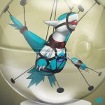  ball_gag bdsm bondage bound feral gag harness latios legendary_pok&eacute;mon male nintendo pok&eacute;mon pok&eacute;mon_(species) radasus restrained solo video_games 