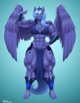  abs absurd_res anthro breasts clothing equid female flexing friendship_is_magic hi_res horn loincloth looking_at_viewer mammal muscular muscular_female my_little_pony nipple_outline plankboy princess_luna_(mlp) smile solo standing winged_unicorn wings 