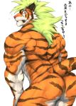  2019 abs anthro biceps captainjohkid digital_media_(artwork) felid fur hair male mammal muscular muscular_male nude pantherine pecs red_eyes stripes tiger 
