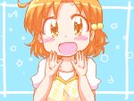  1girl blush geetsu idolmaster idolmaster_million_live! orange_eyes orange_hair smile yabuki_kana 