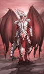  2019 abstract_background absurd_res anthro armor crystal digital_media_(artwork) dragon helmet hi_res iron male scalie simple_background standing twymouse warrior western_dragon 