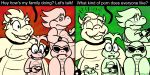  ? blush bowser bowser_junior dialogue embarrassed english_text humiliation iggy_koopa koopa_kids koopaling ludwig_von_koopa mario_bros morton_koopa nintendo nishi text video_games 