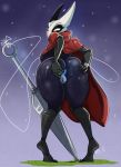  anus arthropod big_butt butt clothed clothing female hollow_knight hornet_(hollow_knight) insect karakylia looking_at_viewer looking_back mask pussy solo spread_butt spreading standing thick_thighs 