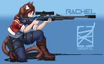  absurd_res animal_humanoid boots clothed clothing dkdevil felid felid_humanoid feline feline_humanoid female footwear fully_clothed gun hi_res humanoid mammal rachel ranged_weapon rifle sniper_rifle solo weapon 