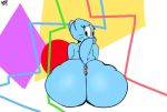  2019 abstract_background anthro anus big_butt blue_fur butt butt_pose cartoon_network domestic_cat felid feline felis female fur looking_back mammal mature_female neom-daddy nicole_watterson nude raised_tail rear_view simple_background solo the_amazing_world_of_gumball whiskers 