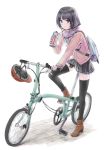 bicycle brompton ground_vehicle original thighhighs yurikuta_tsukumi 