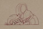 ass_up fluttershy_(mlp) friendship_is_magic monochrome my_little_pony raised_tail sketch yoditax 