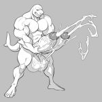  analon anthro athletic balls barefoot big_balls big_muscles cum excessive_cum fish huge_balls humanoid_penis hyper hyper_balls hyper_penis male marine masturbation multi_penis muscular penis shark solo vein veiny_penis 