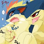  crying cum cumshot embarrassed fire forced forced_orgasm gay handjob humiliation jinya male nintendo orgasm penis pok&#233;mon pokemon quilava rape red_eyes tapering_penis tongue typhlosion video_games young 