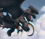  2019 azure_(lemonynade) belly_riding bound cum cum_in_mouth cum_inside dragon erection fellatio flying flying_belly_riding flyttic how_to_train_your_dragon male night_fury oral penis scalie sex toothless 