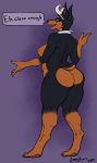  absurd_res anthro butt canid canine canis dialogue doberman domestic_dog english_text female greasymojo hi_res houndoom looking_back mammal nintendo nude open_mouth pok&eacute;mon pok&eacute;mon_(species) slightly_chubby smile solo standing text thick_thighs video_games 