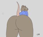  &lt;3 2019 animated anthro bedroom_eyes big_butt blue_shirt bottomless brown_fur butt clothed clothing digital_media_(artwork) eyes_closed female fur half-closed_eyes huge_butt looking_at_viewer mammal overweight prairie_vole presenting presenting_hindquarters raised_tail rodent seductive shaking_butt signature simple_background slightly_chubby sylvia_ardere theunokcringe voluptuous whiskers 