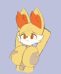  2019 anthro big_breasts breasts digital_media_(artwork) female fennekin flat_colors fur hand_on_breast hi_res hsp humanoid_penis inner_ear_fluff male male/female nintendo nude penis pok&eacute;mon pok&eacute;mon_(species) sex simple_background solo solo_focus titfuck video_games 