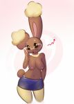  2019 anthro anthrofied breasts buneary clothed clothing digital_media_(artwork) elpatrixf eyewear female fur glasses hi_res lagomorph looking_at_viewer mammal navel nintendo nipples open_mouth pok&eacute;mon pok&eacute;mon_(species) pok&eacute;morph simple_background solo standing topless translucent transparent_clothing video_games 
