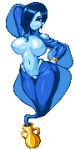  blue_hair blue_skin breasts casetermk dancing_genie digital_media_(artwork) genie gunbird hair humanoid izumi_(izmefro9) nipples not_furry pixel_(artwork) 
