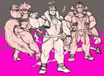  angel bathym butt canid canine canis demon grin halo high_heeled_boots horn human idol ituduki_aaa leather looking_back lucifuge male mammal muscular muscular_male pecs smile tokyo_afterschool_summoners video_games wolf zabaniya 