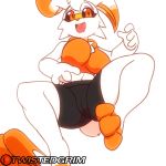  2019 2d_animation animated anthro black_sclera breasts camel_toe clothed clothing female lagomorph mammal nintendo open_mouth orange_eyes patreon pok&eacute;mon pok&eacute;mon_(species) scorbunny simple_background solo twistedgrimtv video_games white_background 