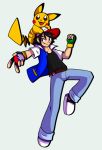  2007 ash_ketchum clothed clothing human mammal musachan nintendo pikachu pok&eacute;ball pok&eacute;mon pok&eacute;mon_(species) video_games 