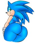  alpha_channel anthro big_butt butt clothing eulipotyphlan girly gloves green_eyes hedgehog looking_back low-angle_view mammal portrait pranky rear_view simple_background sonic_(series) sonic_the_hedgehog three-quarter_portrait transparent_background 