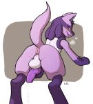  animal_genitalia animal_penis anus balls blush butt canine_penis dripping hi_res kaittiolu ketei knot lucario male nintendo penis pok&eacute;mon pok&eacute;mon_(species) precum presenting presenting_hindquarters puffy_anus raised_tail solo video_games 