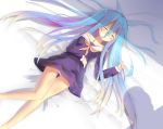  long_hair no_game_no_life ryu_narb seifuku shiro_(no_game_no_life) sleeping 