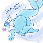  better_version_at_source big_butt big_tail blue_skin butt eeveelution english_text eyelashes fin head_fin hi_res leonkatlovre light_skin looking_at_viewer nintendo pok&eacute;mon pok&eacute;mon_(species) rear_view side_view tail_fin text thick_thighs underwater vaporeon video_games water 
