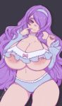  1girl bra breasts camilla_(fire_emblem_if) fire_emblem highres huge_breasts long_hair nintendo panties purple_hair solo tagme underwear very_long_hair 