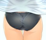  1girl ass ass_focus black_panties close-up original panties puriketsu_corgy solo underwear white_background wrinkles 