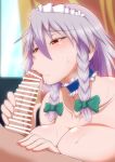  breasts fellatio highres huge_breasts image_sample izayoi_sakuya jyouden maid_headdress oral penis pixiv_sample touhou 